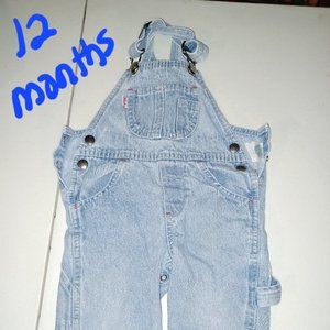 Little boys infant/toddler denim overalls, carpenter style, size 12 months